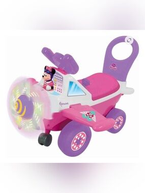 Pink and Purple Ride-On Minnie Mouse Airplane Toy